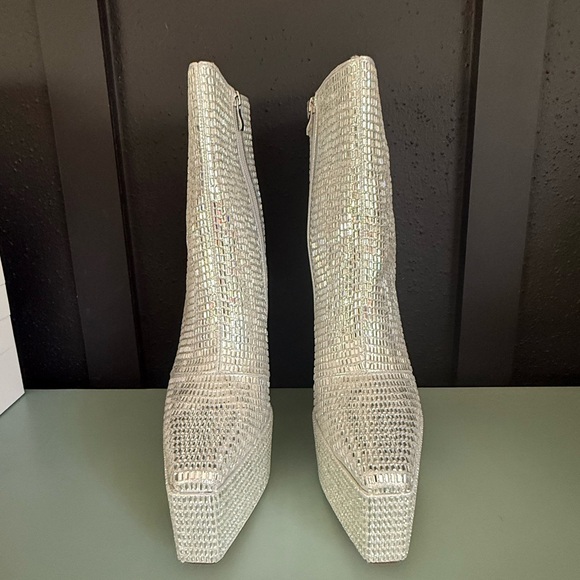 Dazzling Silver Heeled Boots - Picture 2 of 9